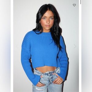 Blue open arms sweater from rock and rags, size: SMALL